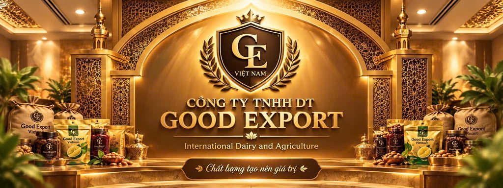 CÔNG TY TNHH DT GOOD EXPORT
Chuyên cung cấp và xuất khẩu các sản phẩm nông nghiệp, thực phẩm và sản phẩm chất lượng cao từ Việt Nam đến thị trường quốc tế. Với tiêu chí chất lượng – uy tín – hợp tác lâu dài, Good Export Việt Nam hướng đến việc đưa những sản phẩm tốt của Việt Nam đến khách hàng trên toàn thế giới.